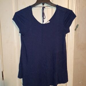 Classic Navy Cap-Sleeve Women’s Top